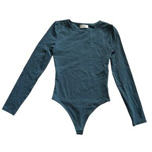 Babaton Contour Crew Longsleeve Bodysuit Deep Teal Size S Contemporary Modern